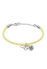 beautiful bow bell yellow cord silver baby bracelet